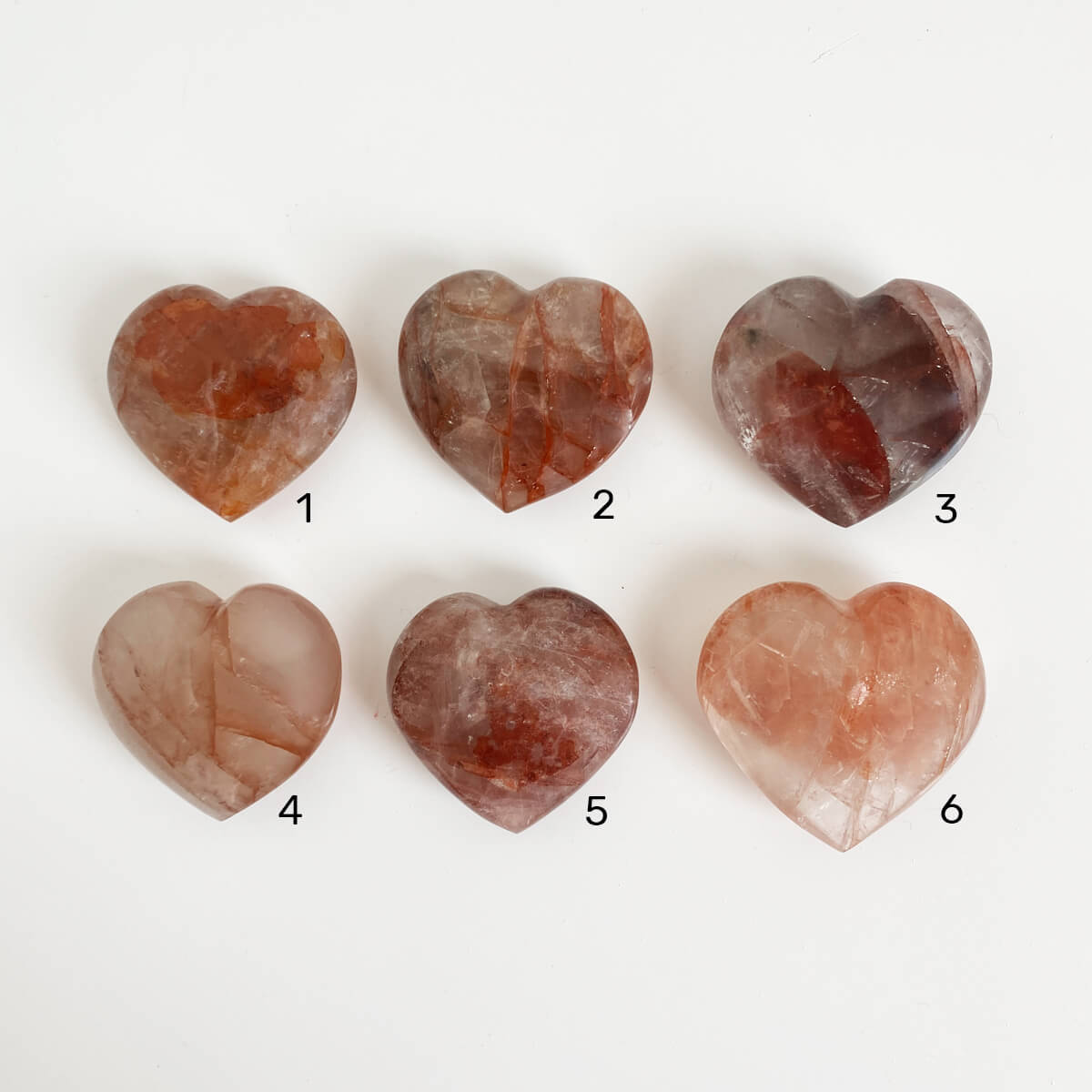 corazones de cuarzo hematoide