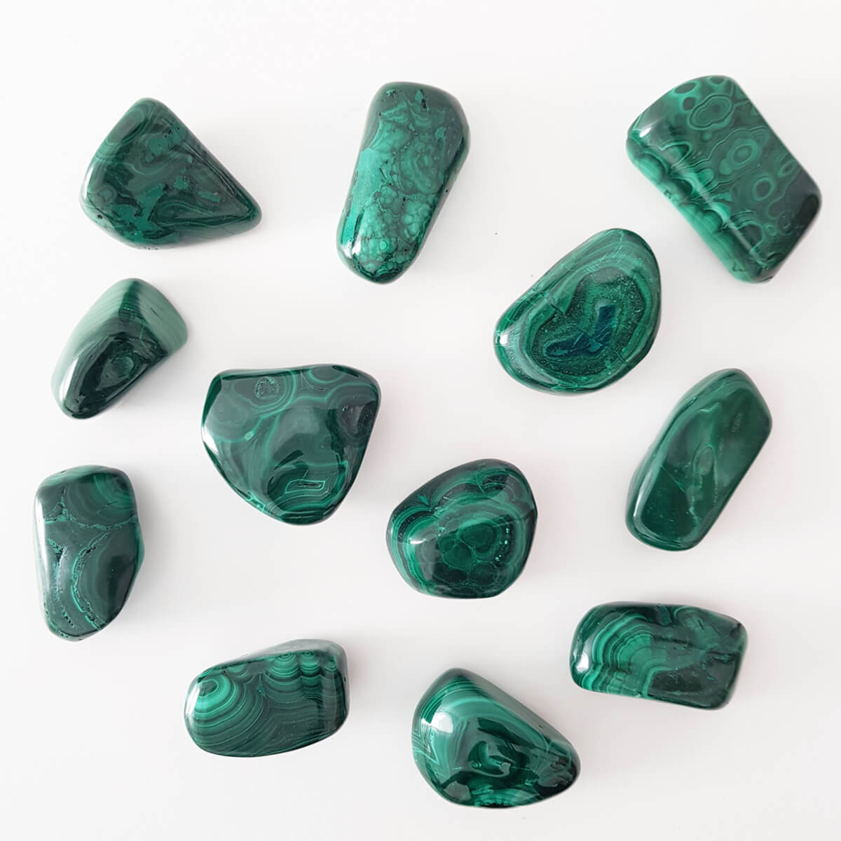 malaquita en rodado irregular