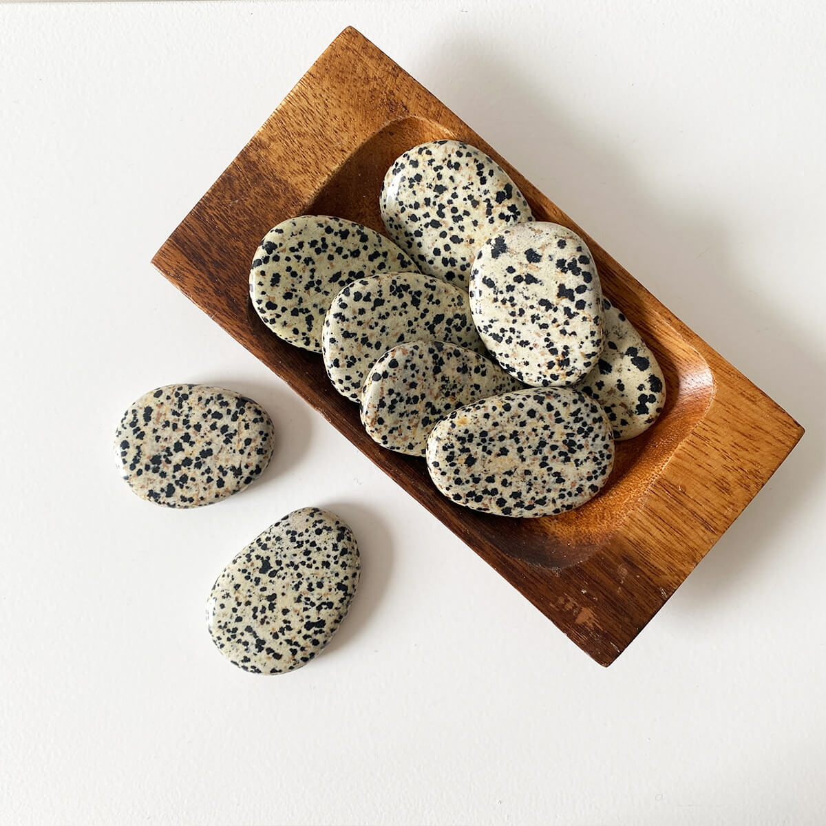 rodado de jaspe dálmata plano