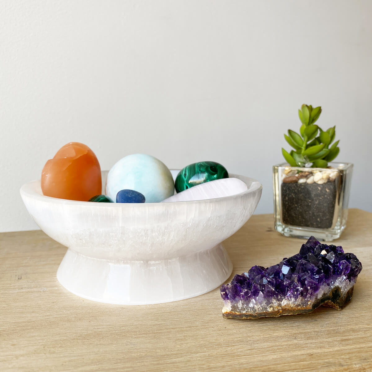 bol de selenita blanca