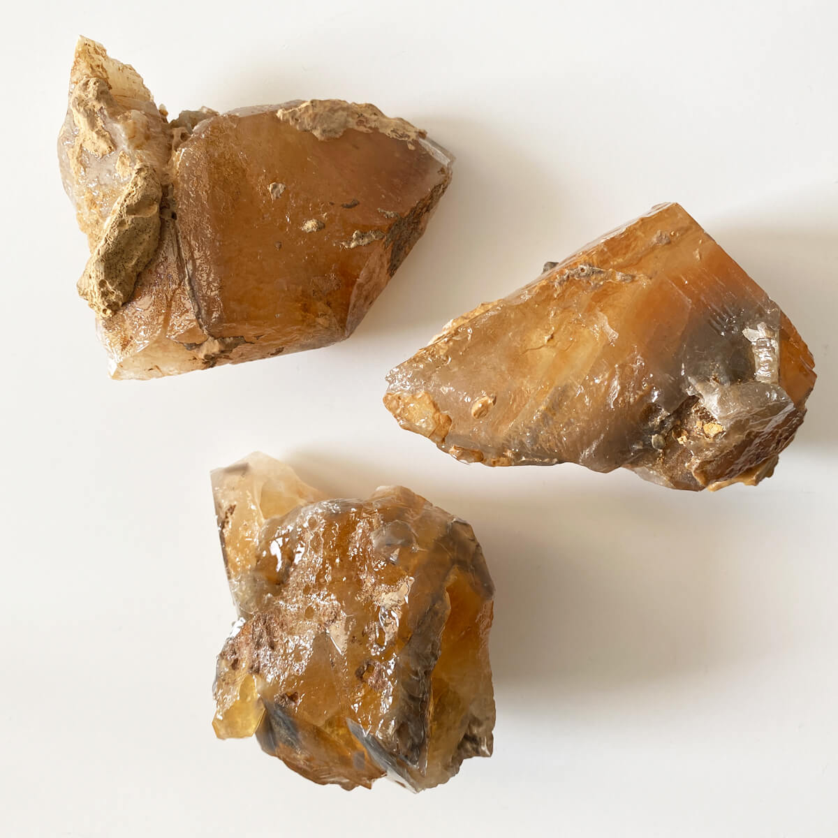 Calcita miel en punta calidad media