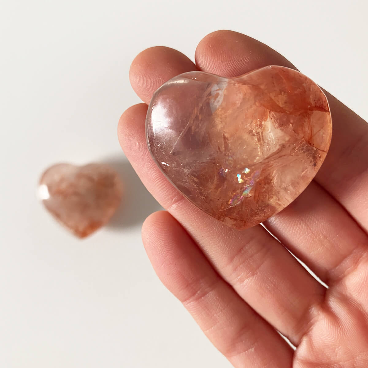 corazón de cuarzo hematoide pequeño