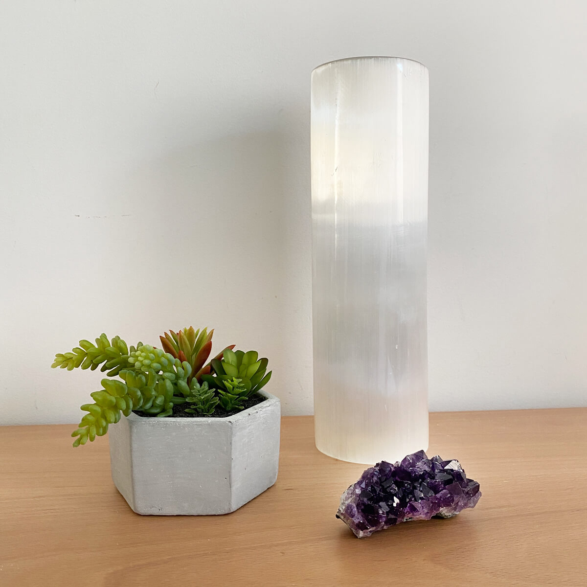 lámpara de selenita cilindro grande