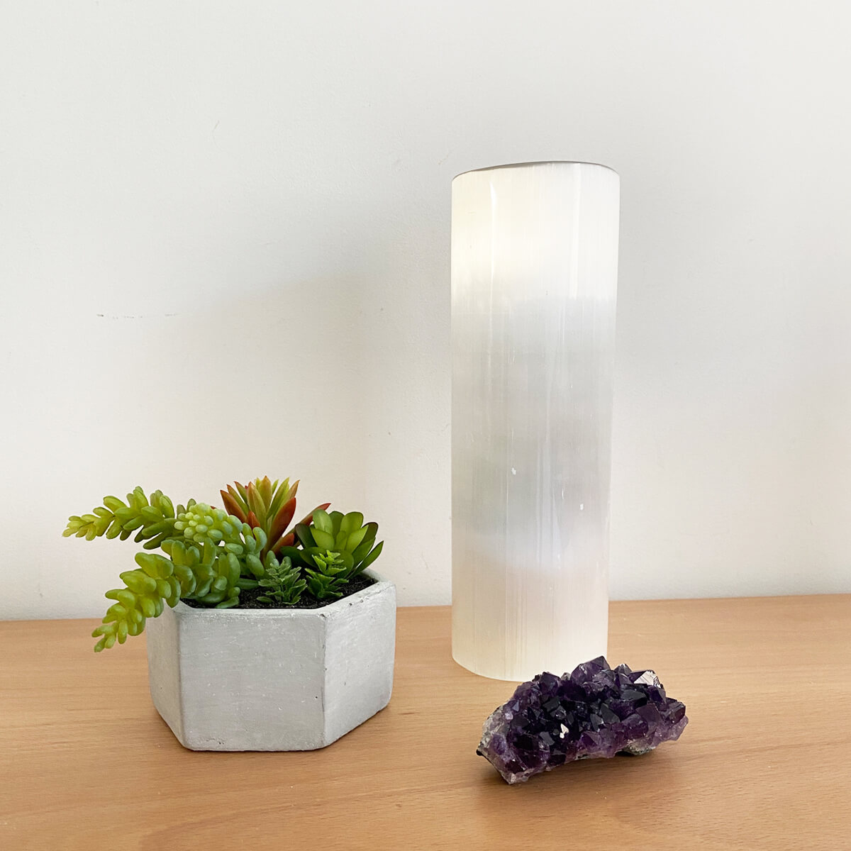 lámpara de selenita cilindro mediana