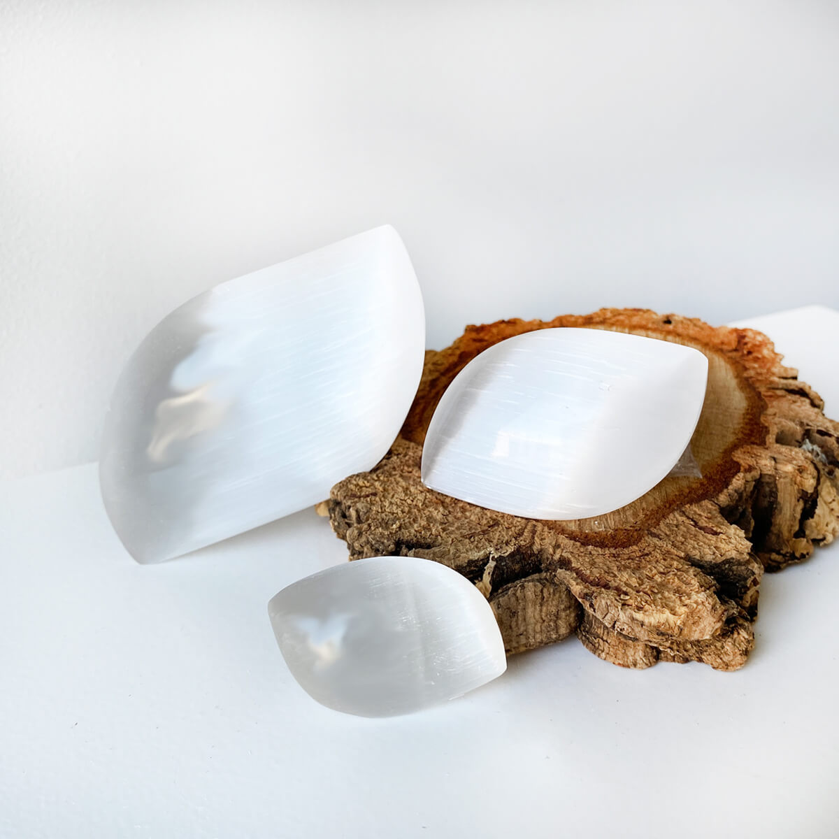 rodado de selenita en forma de pétalo