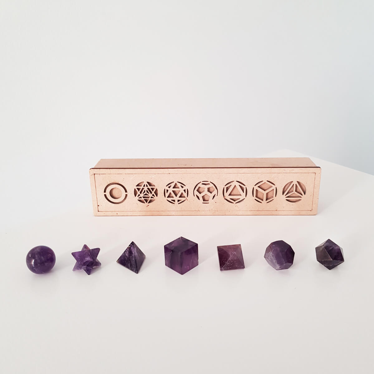 sólidos platónicos de amatista