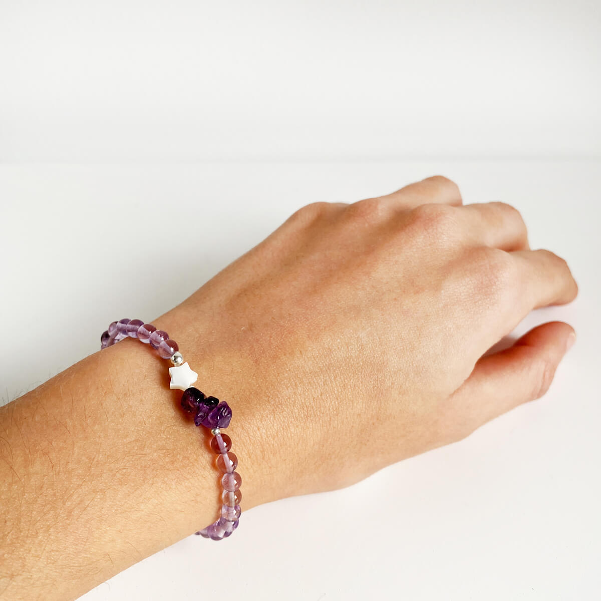 pulsera elástica de amatista 2