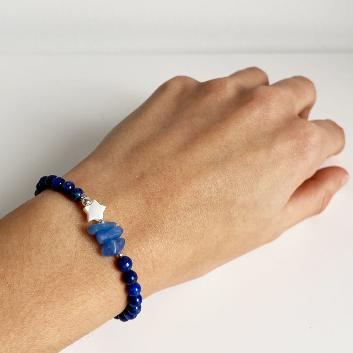 pulsera elástica de lapislázuli 2