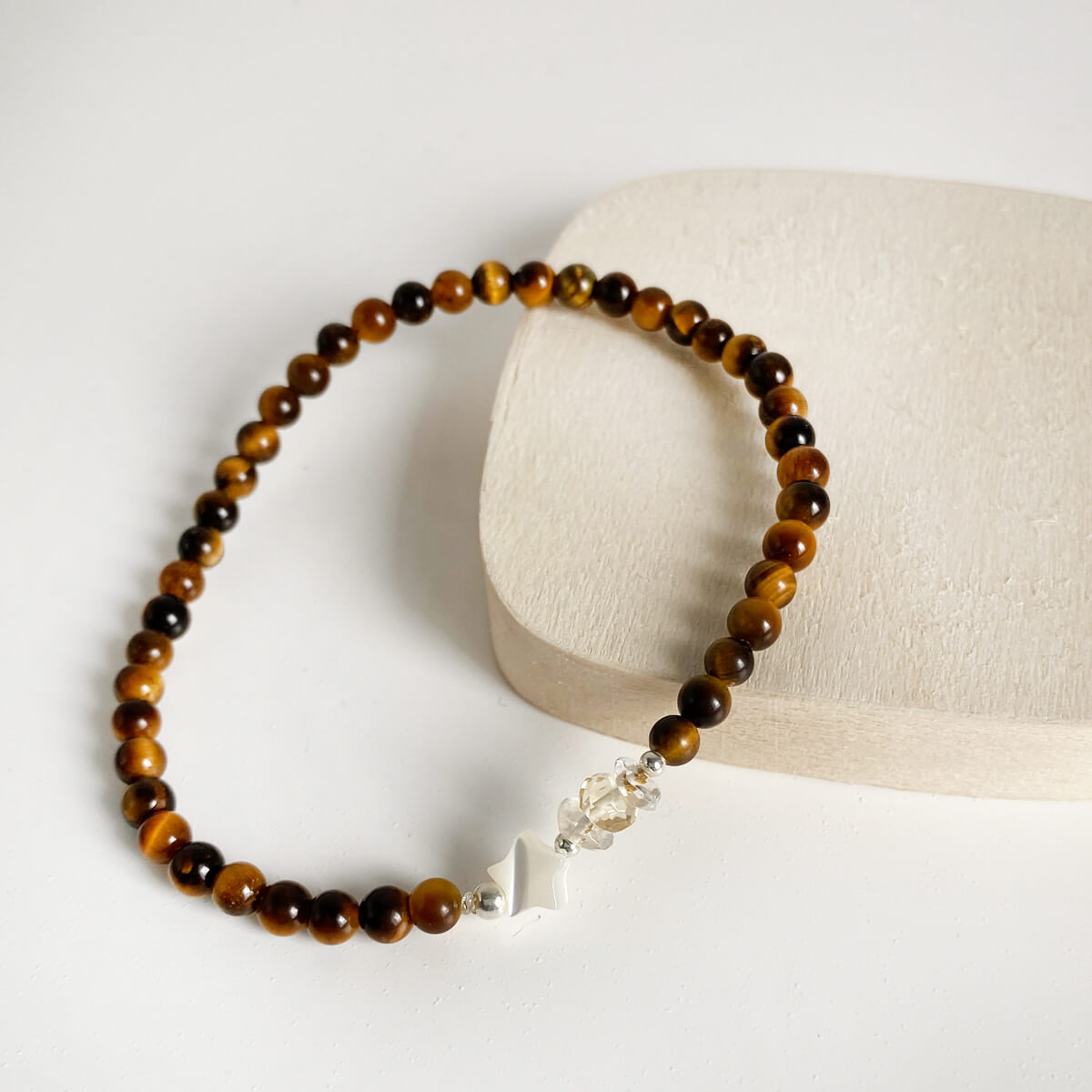 pulsera elástica de ojo de tigre