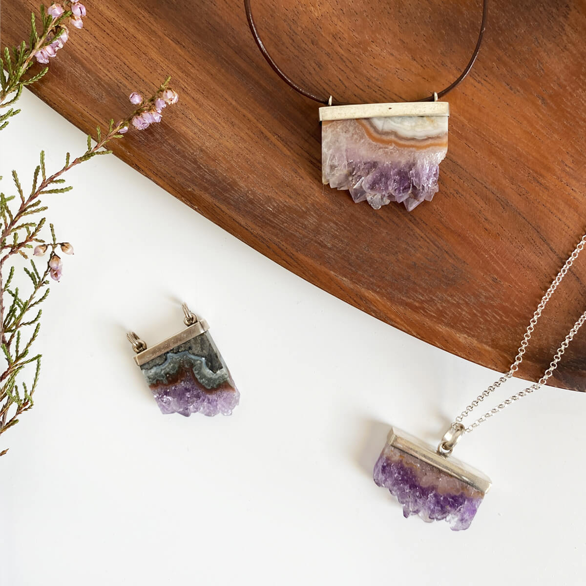 Colgante de drusa de amatista