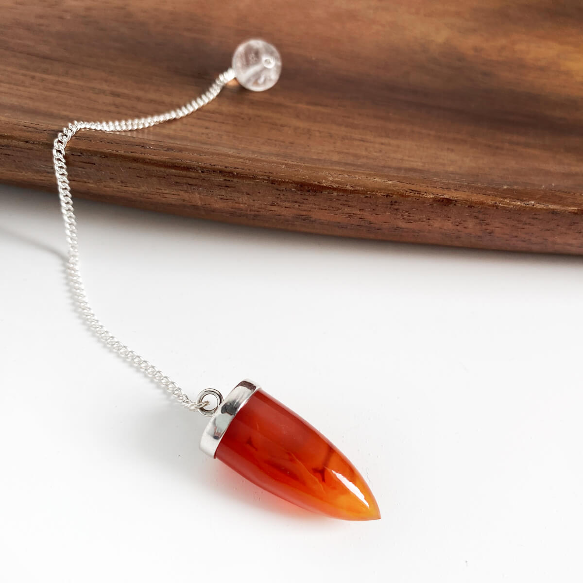 Péndulo de ágata cornalina cadena