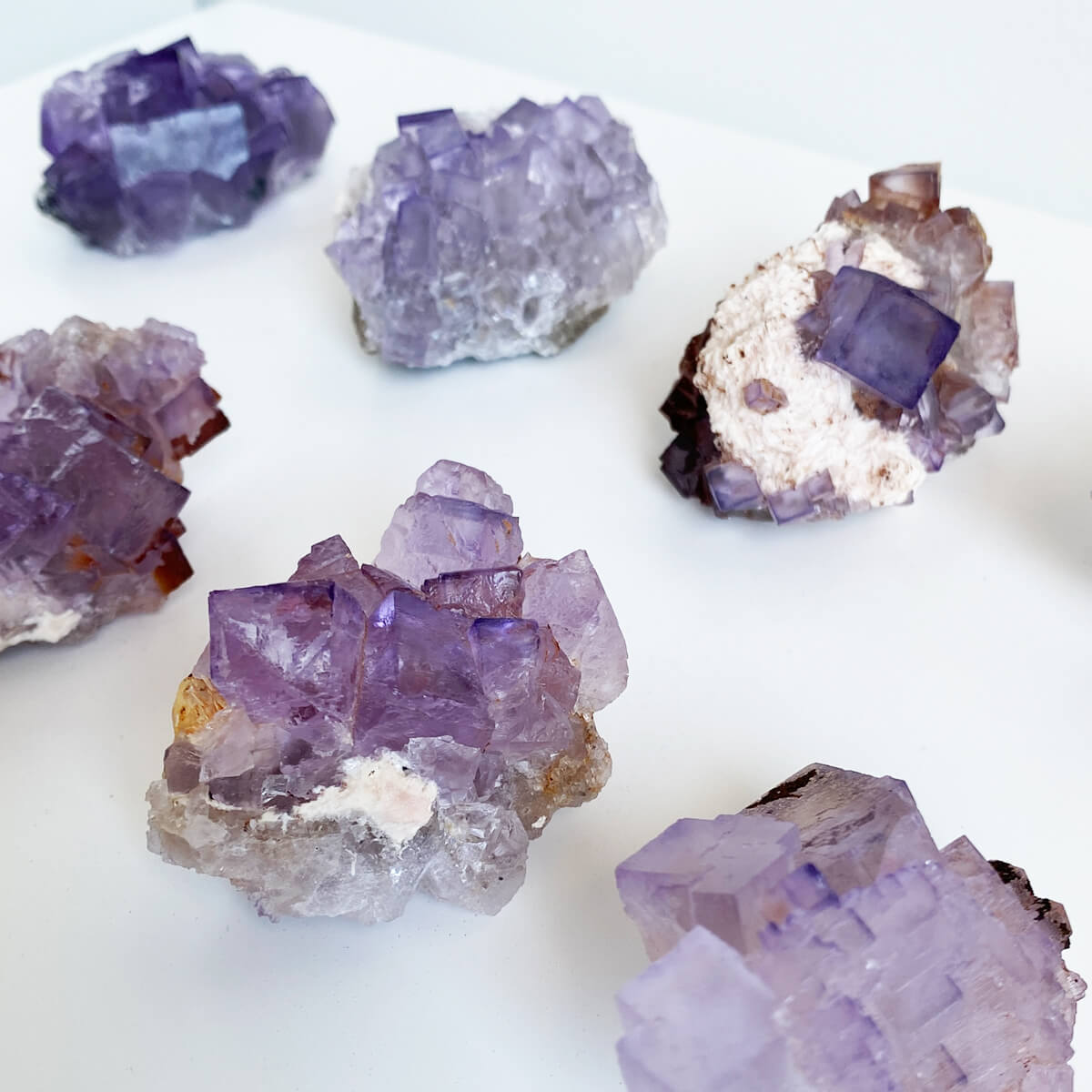 drusa de fluorita morada lila