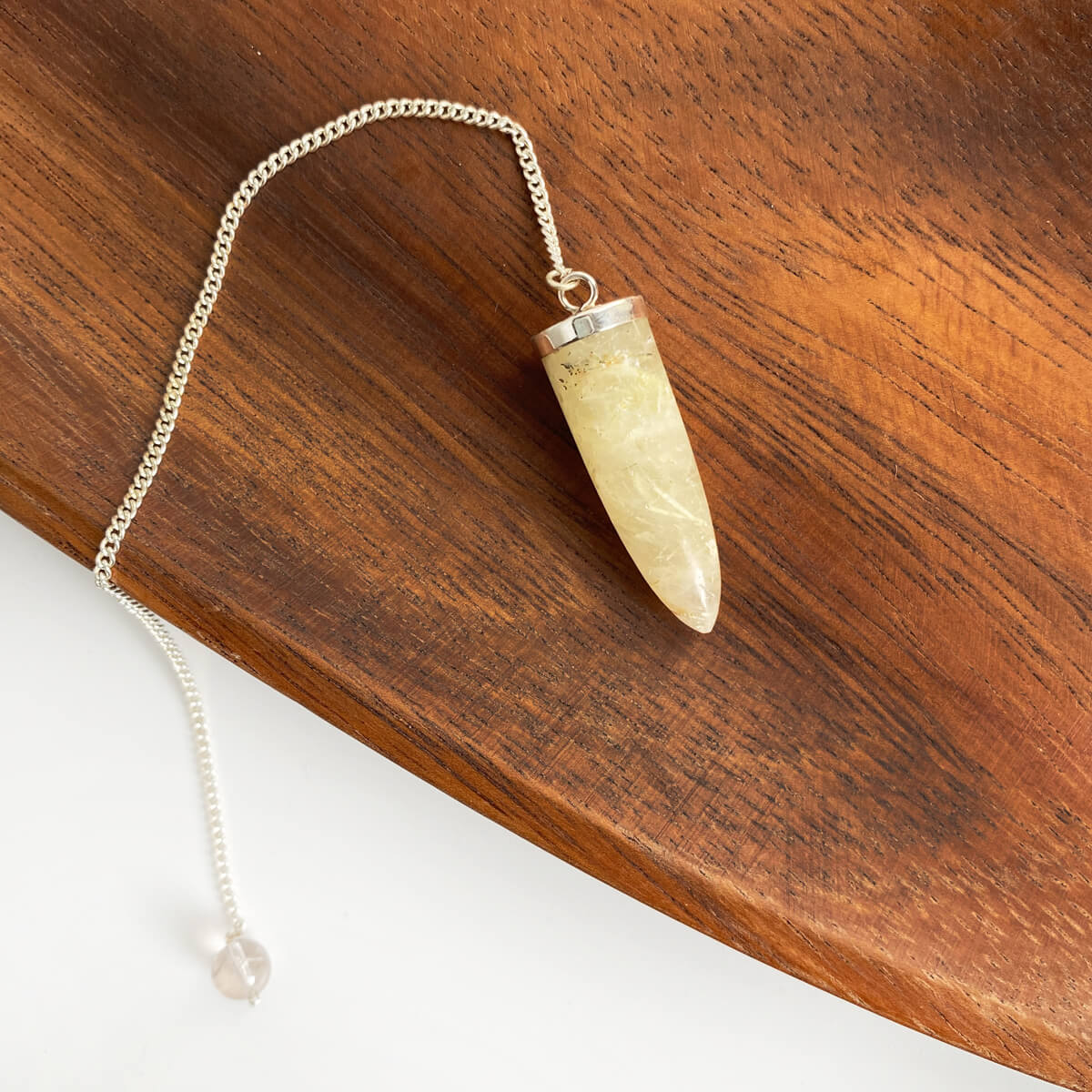 péndulo de cuarzo rutilado cadena