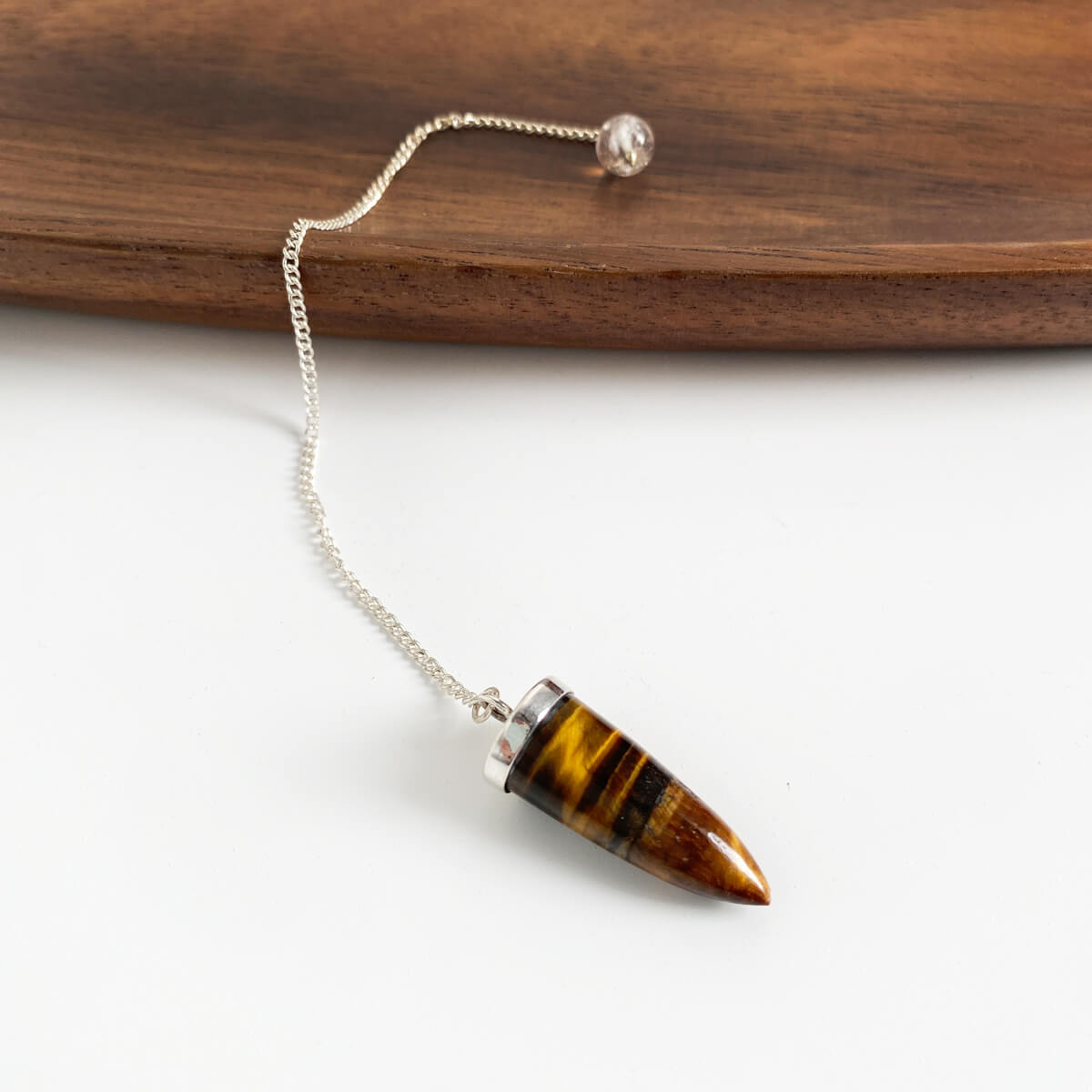 péndulo de ojo de tigre cadena