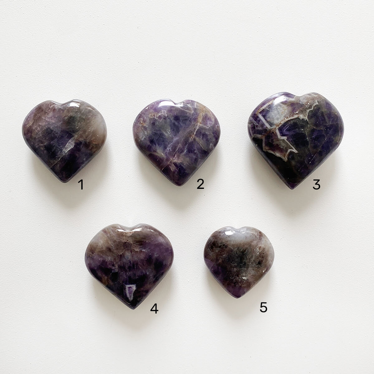 corazones de amatista bandeada