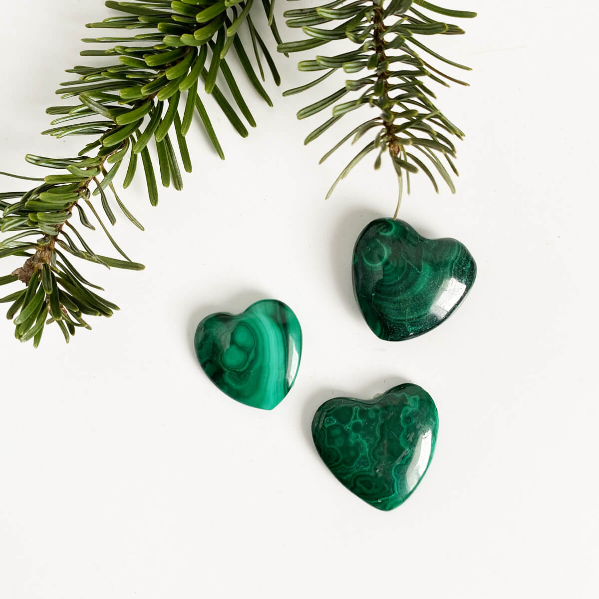 corazón de malaquita pequeño