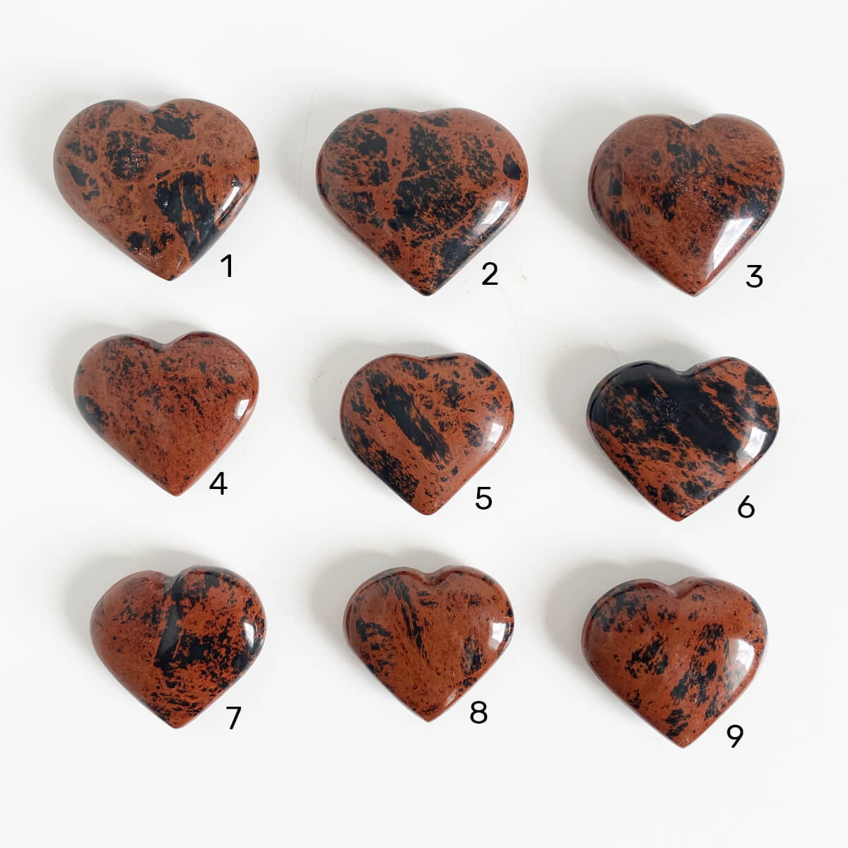 corazón de obsidiana caoba
