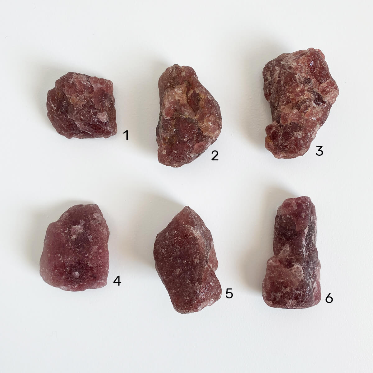 cuarzos cereza en bruto