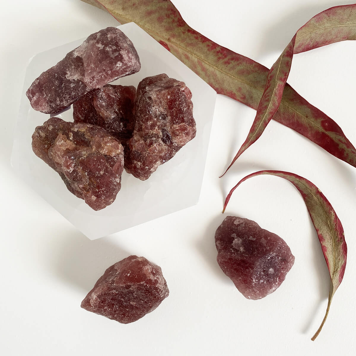 cuarzo cereza en bruto