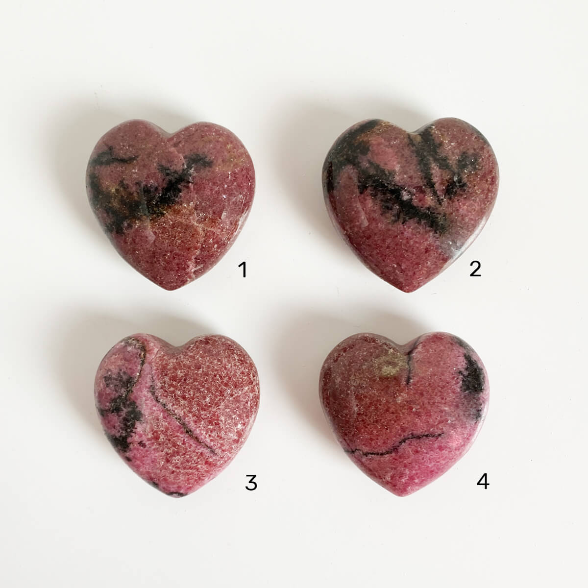 Corazones de rodonita