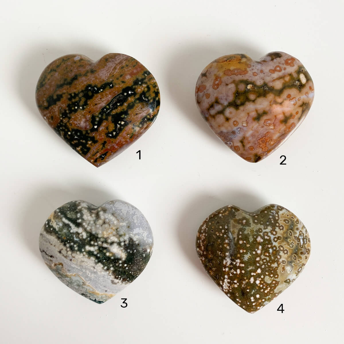 corazones de jaspe oceánico