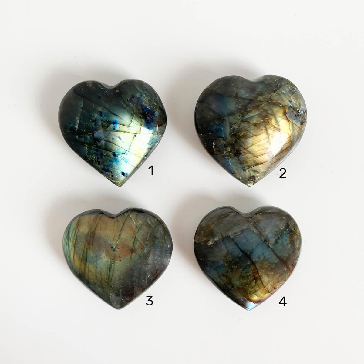 corazones de labradorita