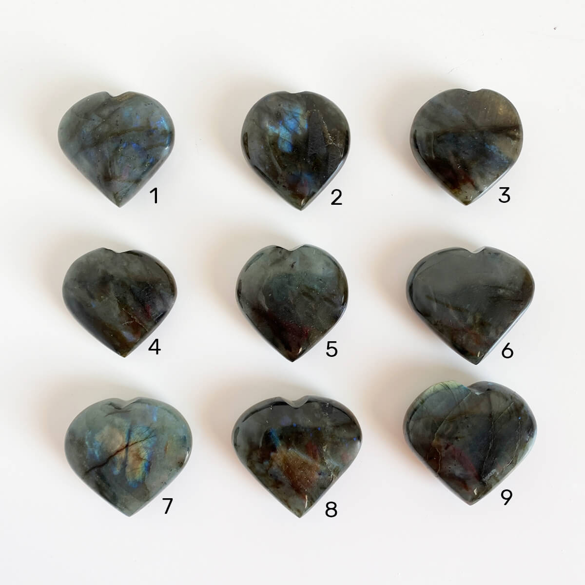 corazones de labradorita