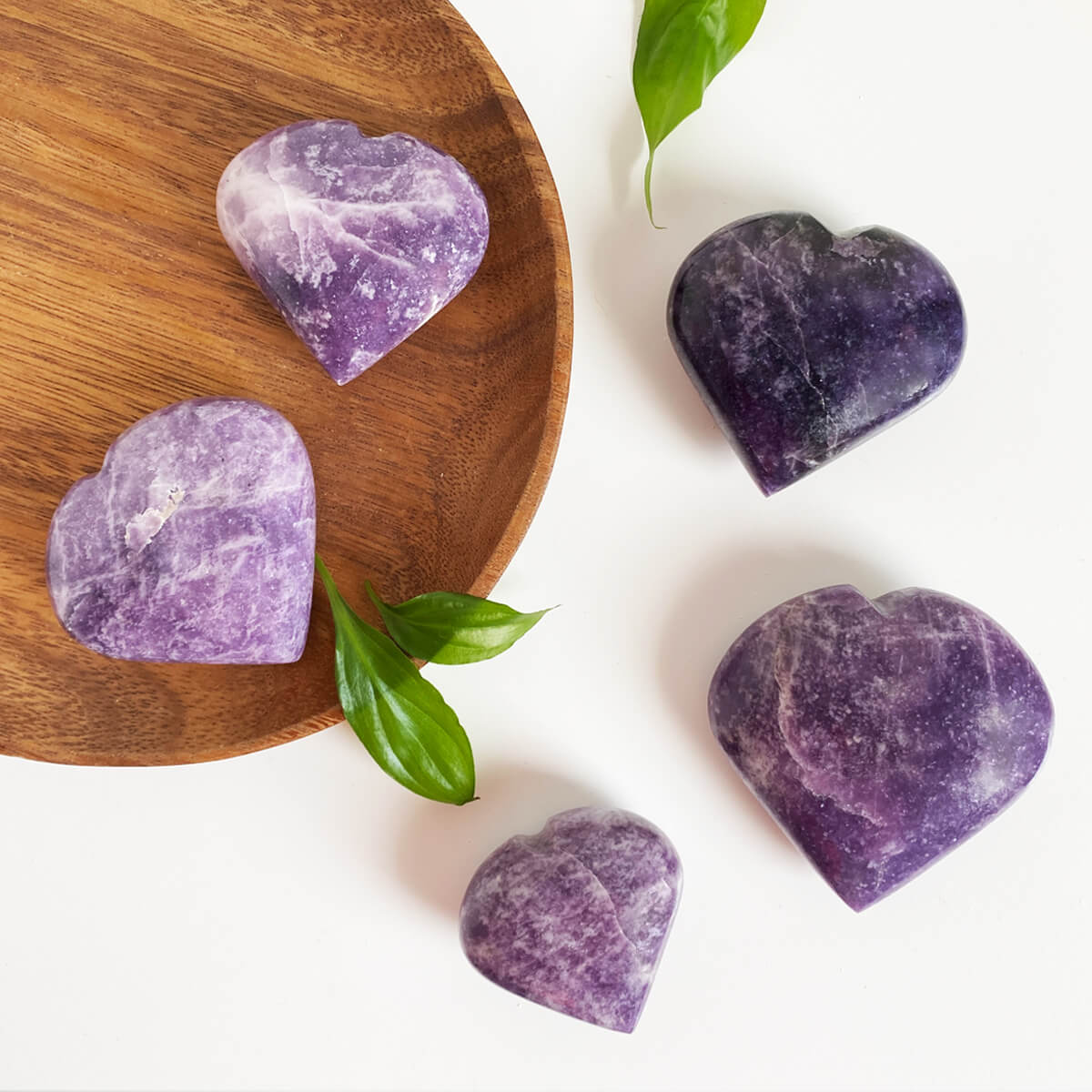 corazón de lepidolita