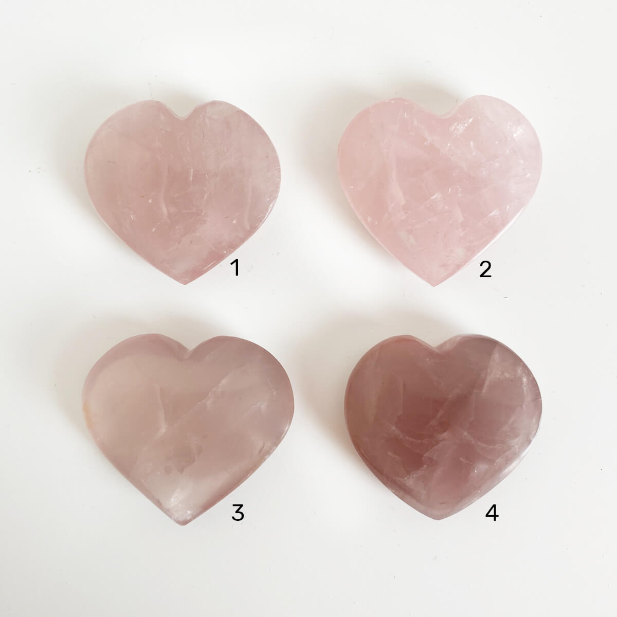 cuarzo rosa extra en forma de corazón