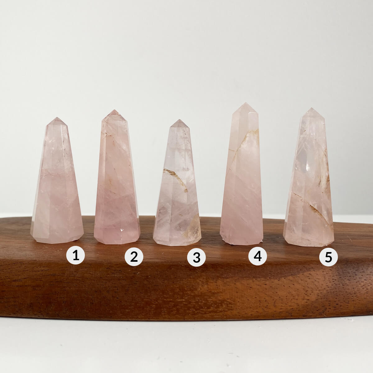 punta de cuarzo rosa pulida 1