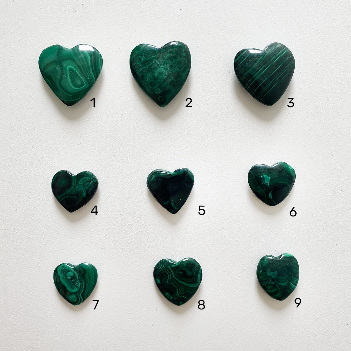 corazones de malaquita