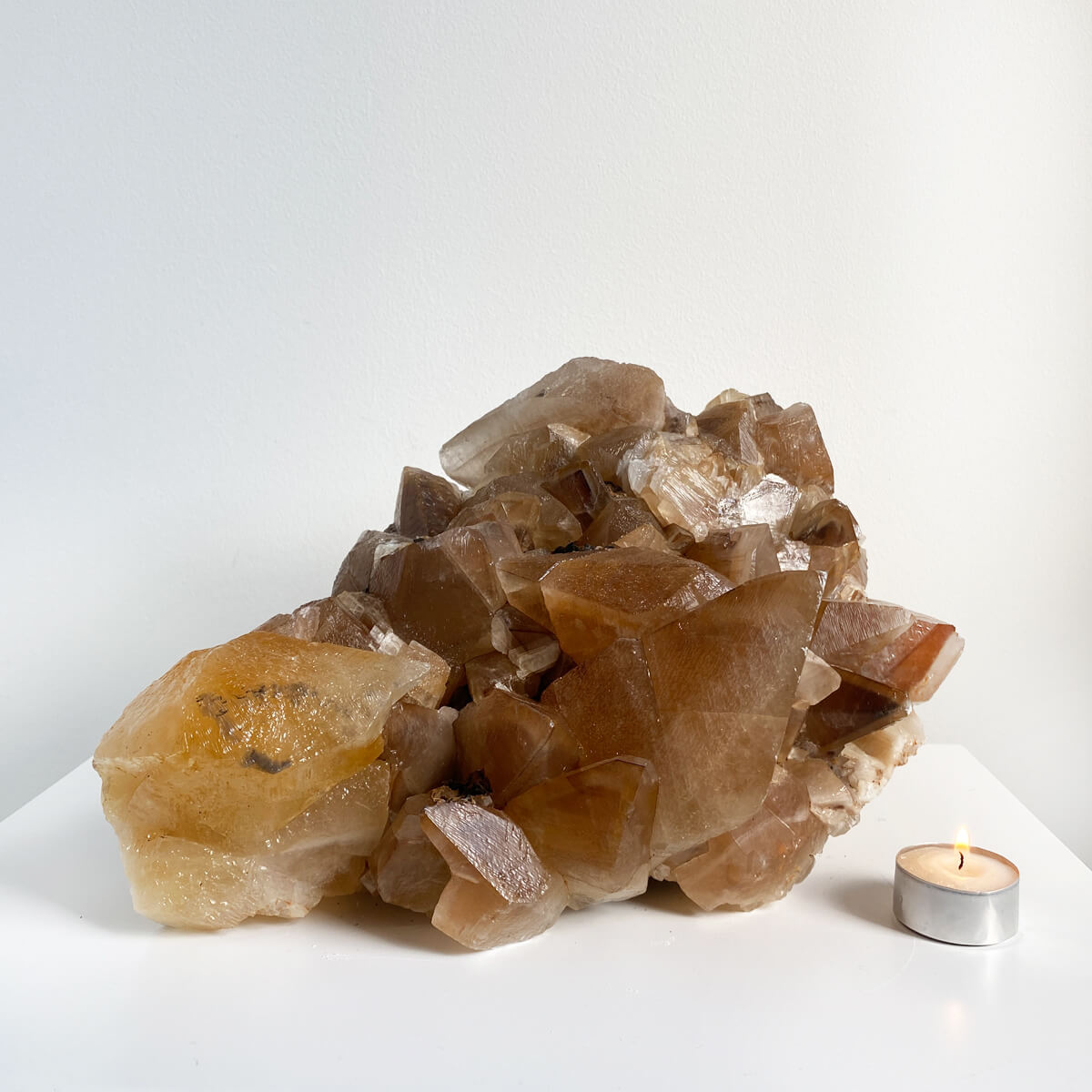 drusa de calcita marrón