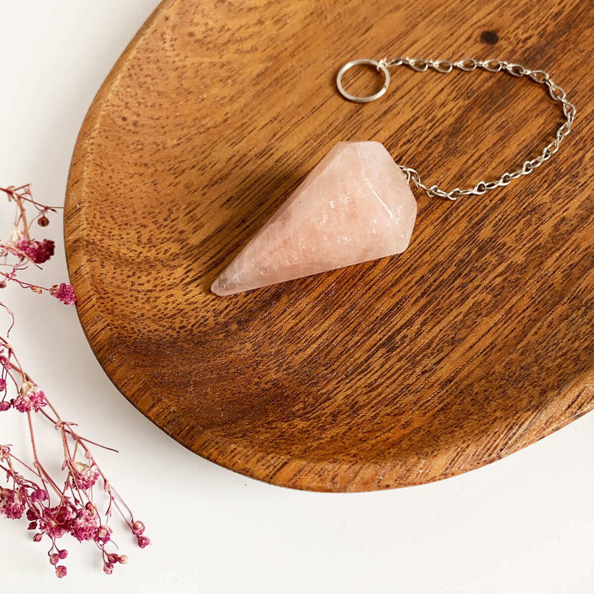 péndulo de cuarzo rosa básico