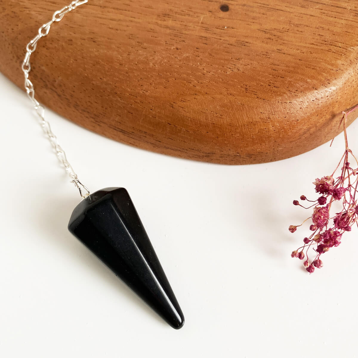 péndulo de obsidiana negra