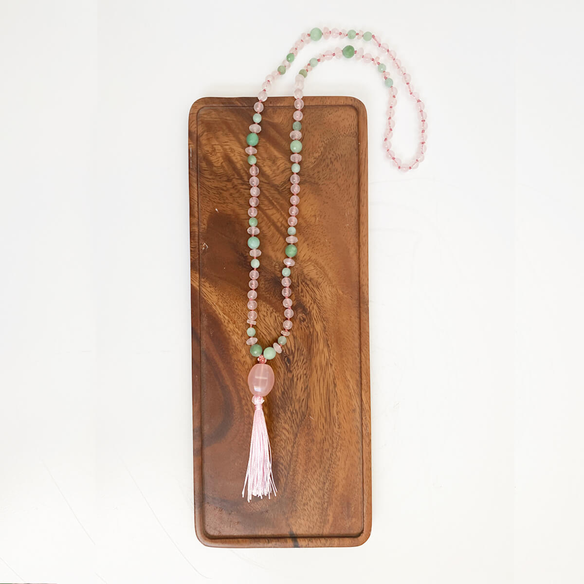 japa mala de cuarzos rosa