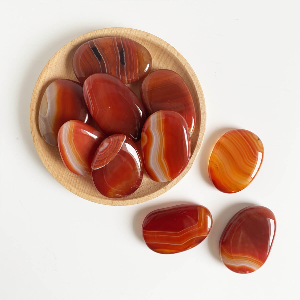 rodado de ágata cornalina