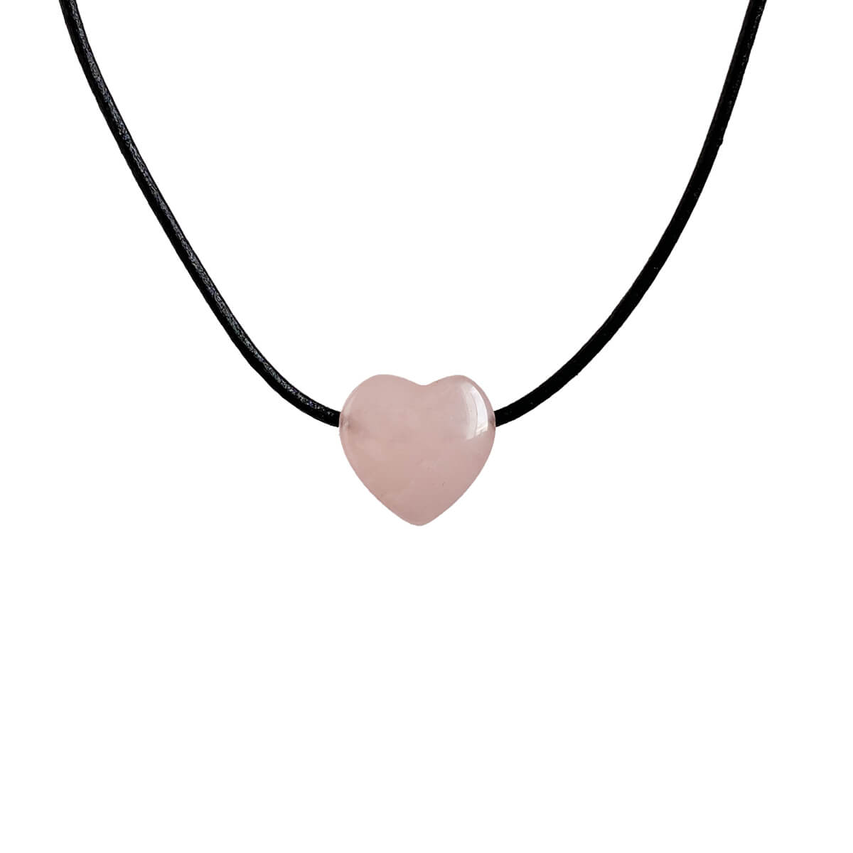 Colgante corazón de cuarzo rosa