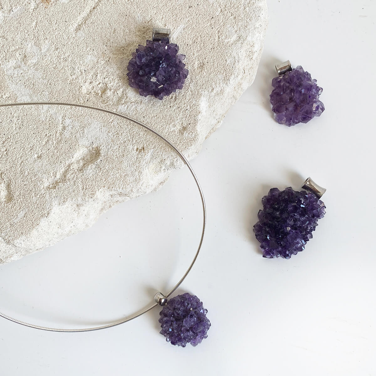Colgante de drusa de amatista