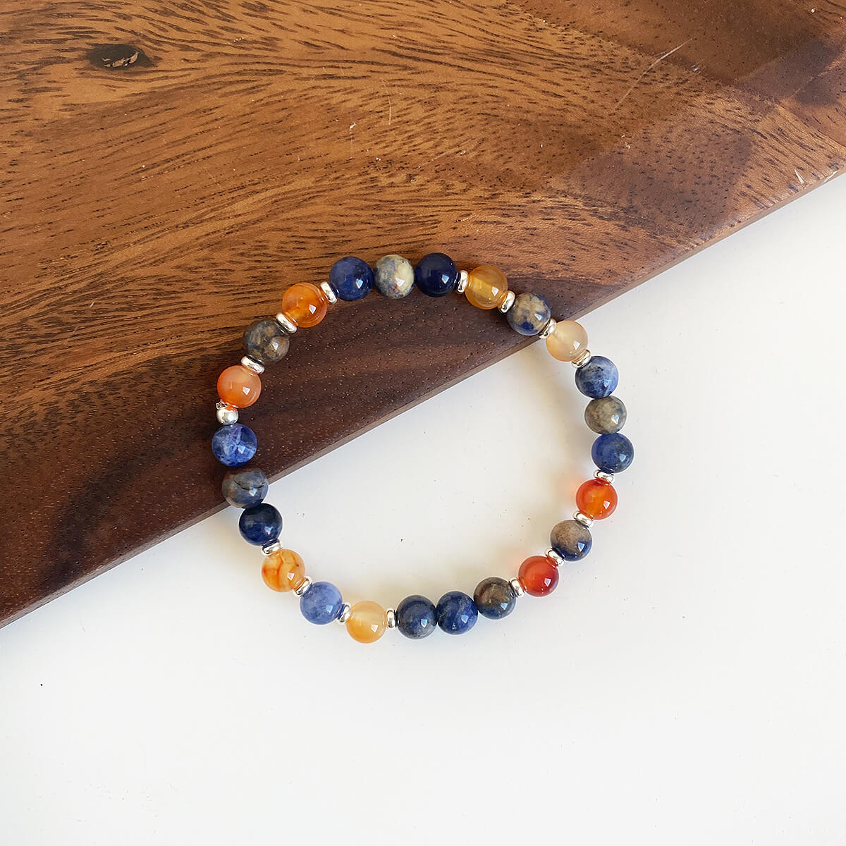 Pulsera de sodalita y cornalina 2