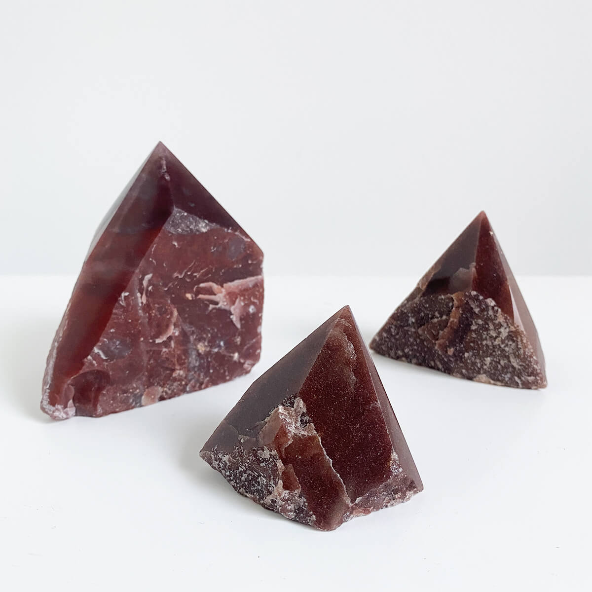 Punta de cuarzo guava semi pulida