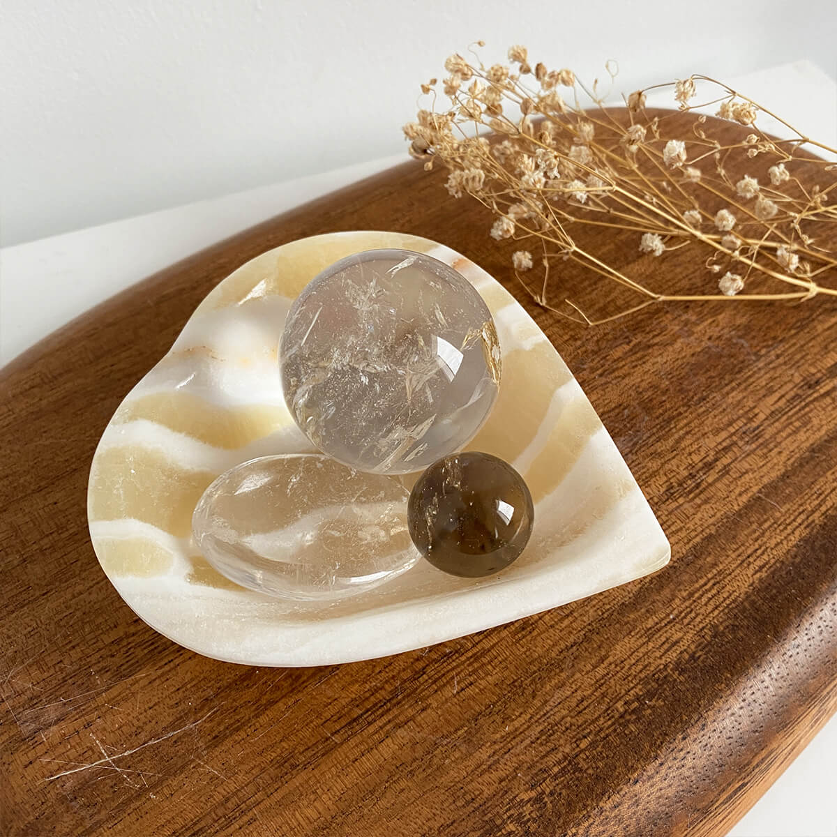 Bandeja corazón de calcita pequeña