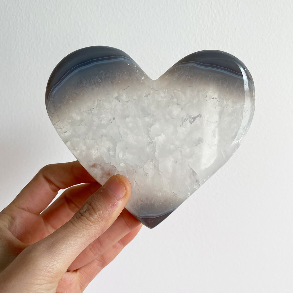 Corazón de ágata con cuarzo