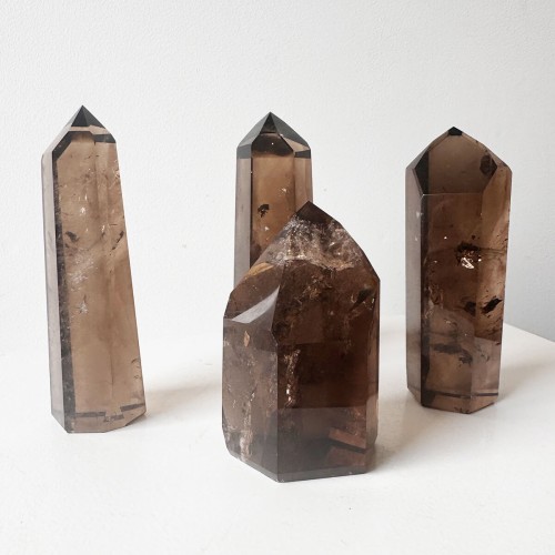 Punta de cuarzo ahumado grande