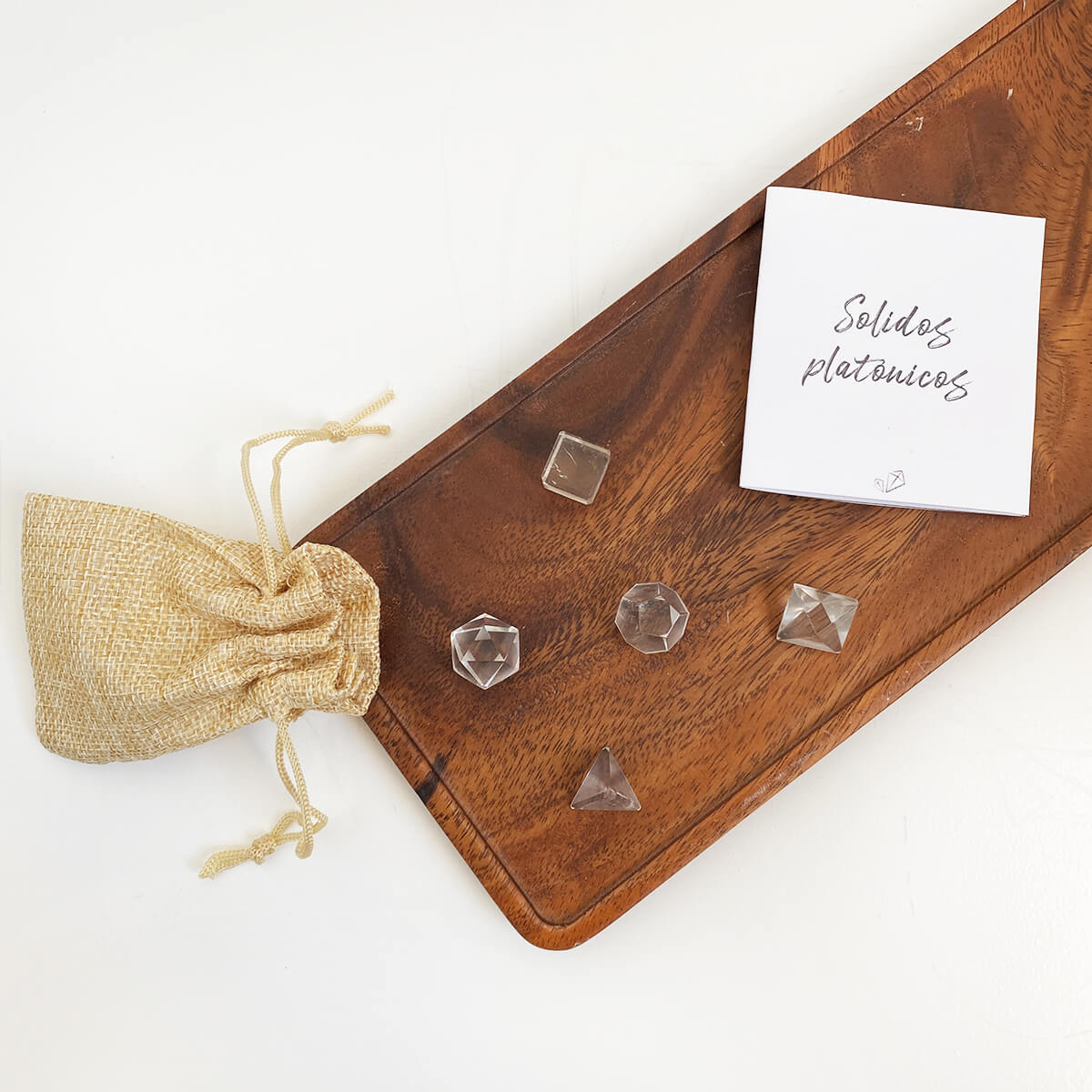 Sólidos platónicos de cuarzo cristal (5 piezas)