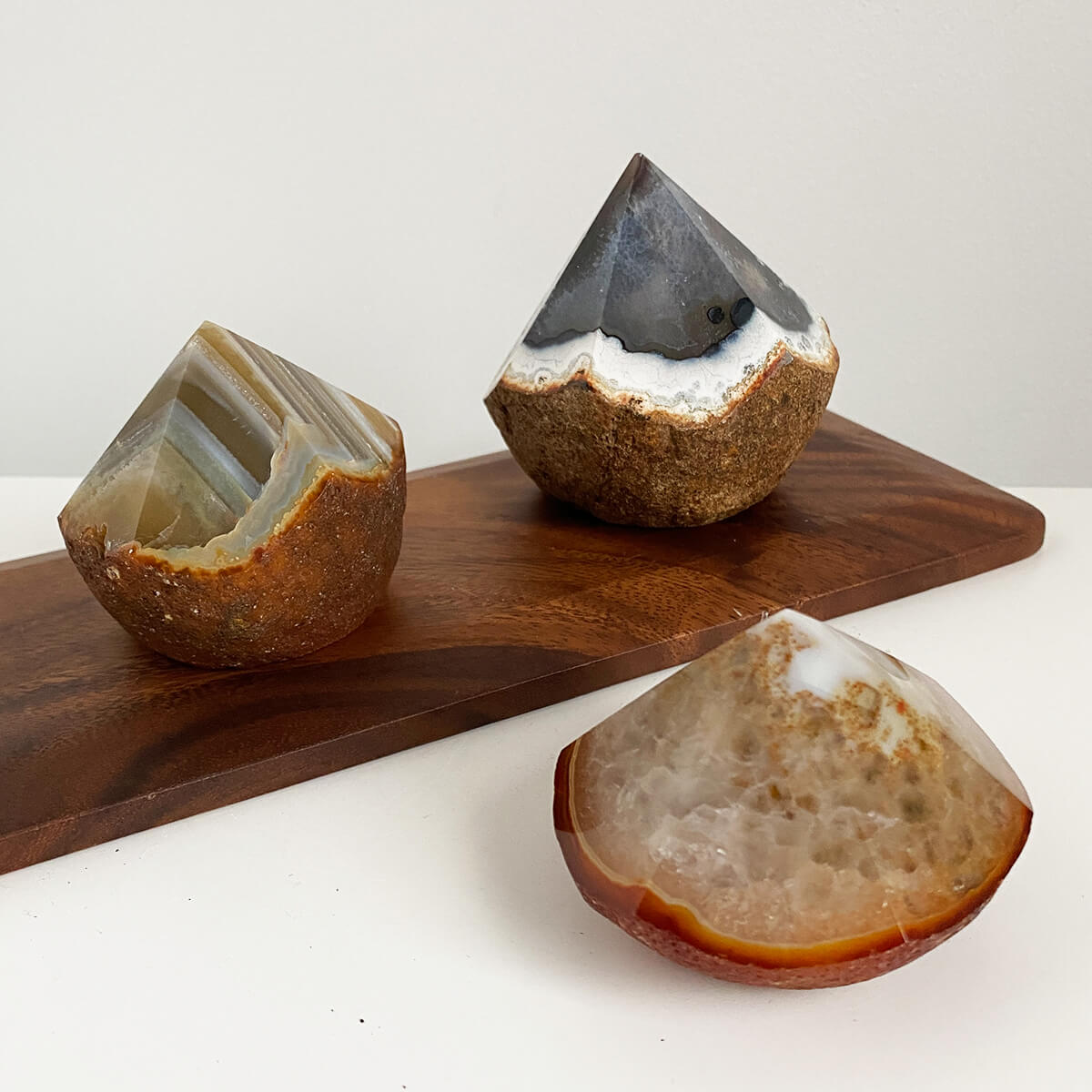 punta de ágata semi pulida