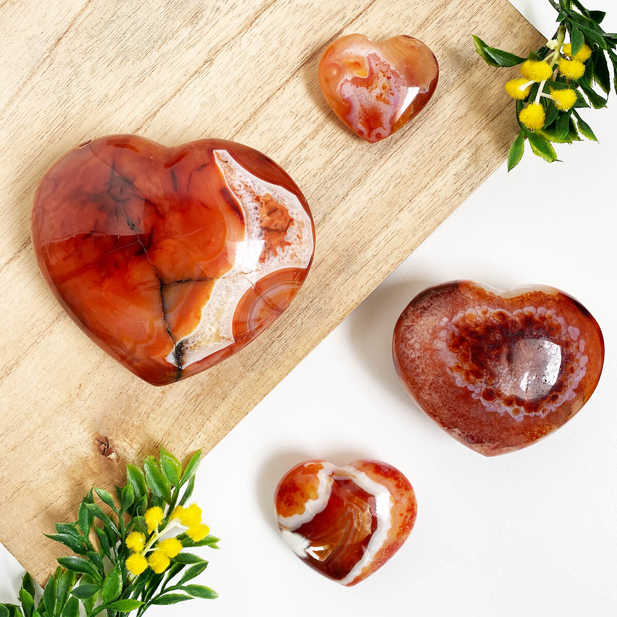 corazón de ágata cornalina