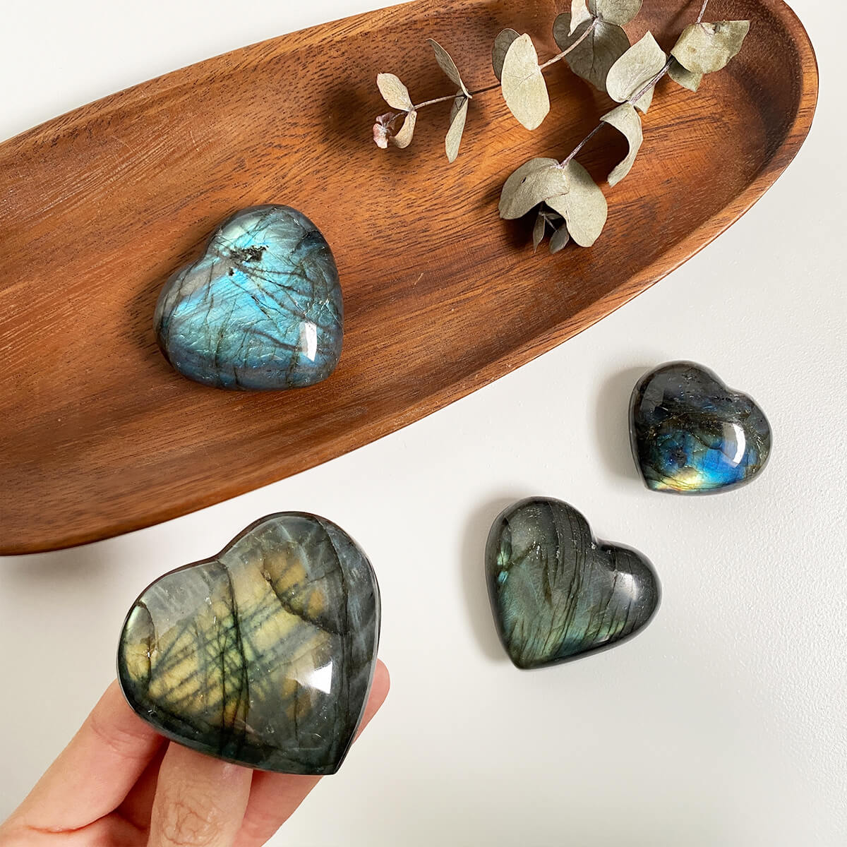 corazón de labradorita mediano