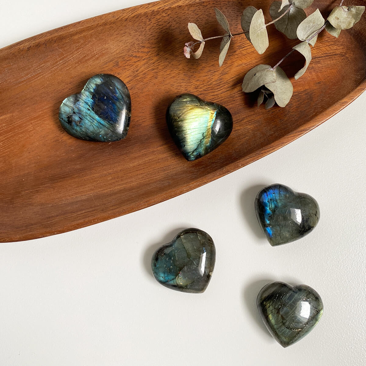 corazón de labradorita pequeño