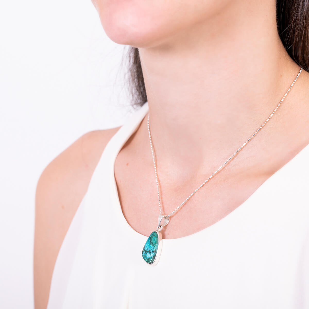 colgante malaquita crisocola modelo