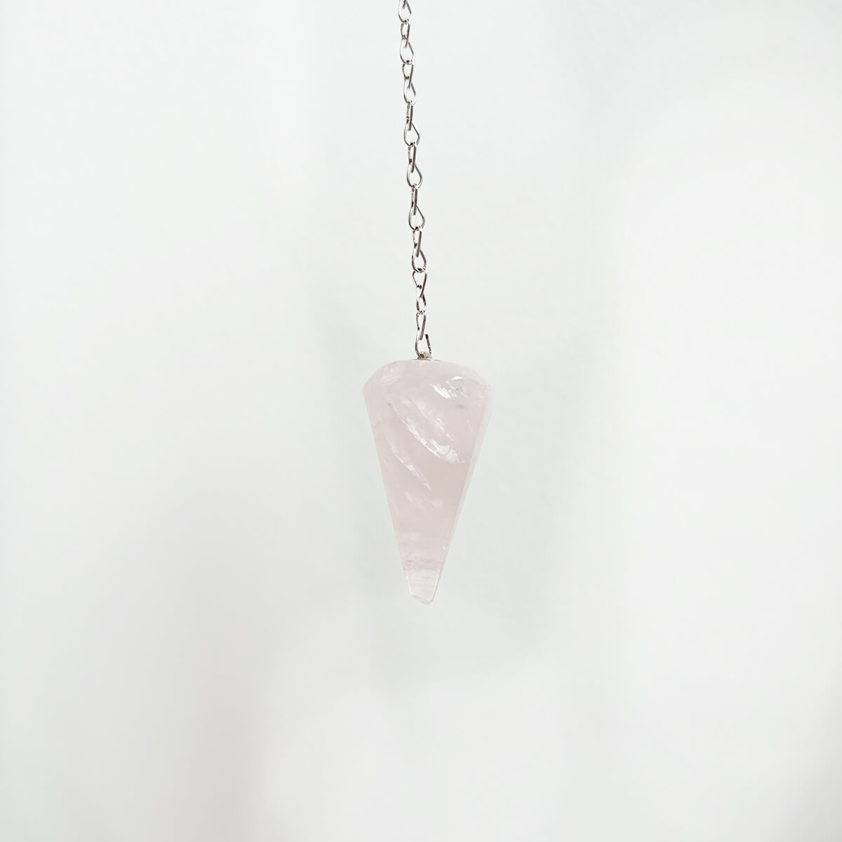 péndulo de cuarzo rosa claro